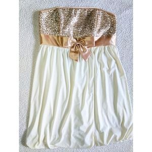 Jessica McClintock Gunne Sax Gold Sequin Dress 13